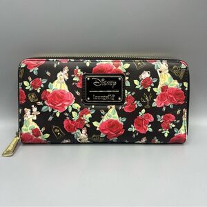 Loungefly X Disney Beauty And The Beast Belle Roses Zip Around Wallet